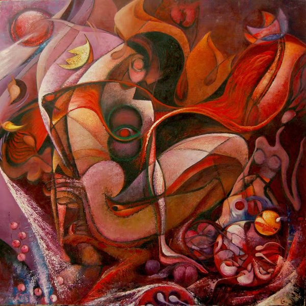 爱河畅想系列 — 慕春 · 于佳薇 布面油画 1996